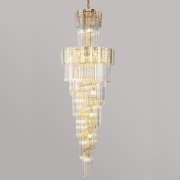 Gouden Kristallen Hanglamp Luxe Decoratieve Plafondlamp 60*H180cm