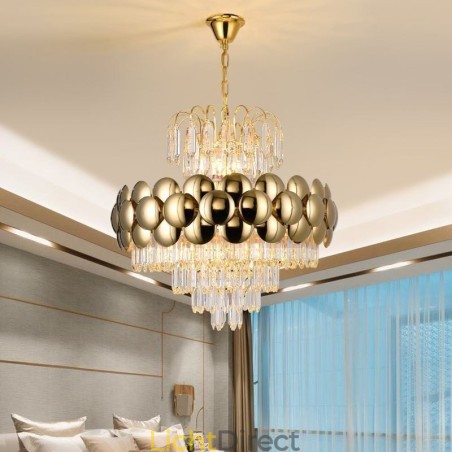 Kristallen hanglamp gegalvaniseerd goud luxe decoratieve plafondlamp 60cm Kristallen hanglamp gegalvaniseerd goud luxe decoratieve plafondlamp 60cm