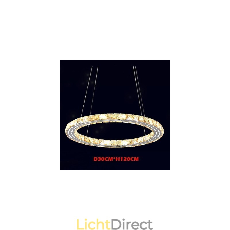 Kristallen hanglamp Verlichtingslampen Moderne armaturen Amber K9 Kristal Ronde Enkele Ring 30CM