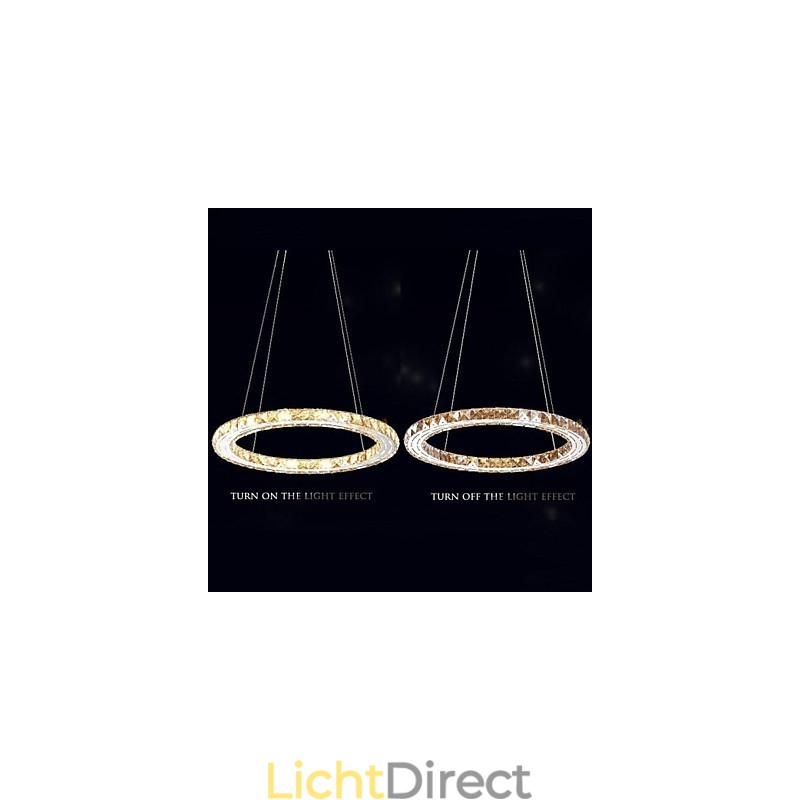 Kristallen hanglamp Verlichtingslampen Moderne armaturen Amber K9 Kristal Ronde Enkele Ring 30CM