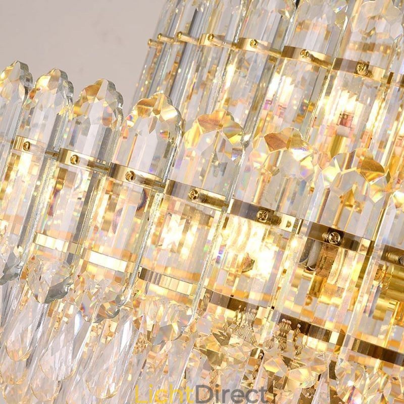 Kristallen hanglamp rechthoekig luxe decoratieve plafondlamp 100cm