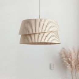 Hanglamp Franse crème stijl dubbele laag stoffen lampenkap plafondlamp
