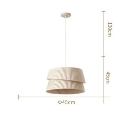 Hanglamp Franse crème stijl dubbele laag stoffen lampenkap plafondlamp