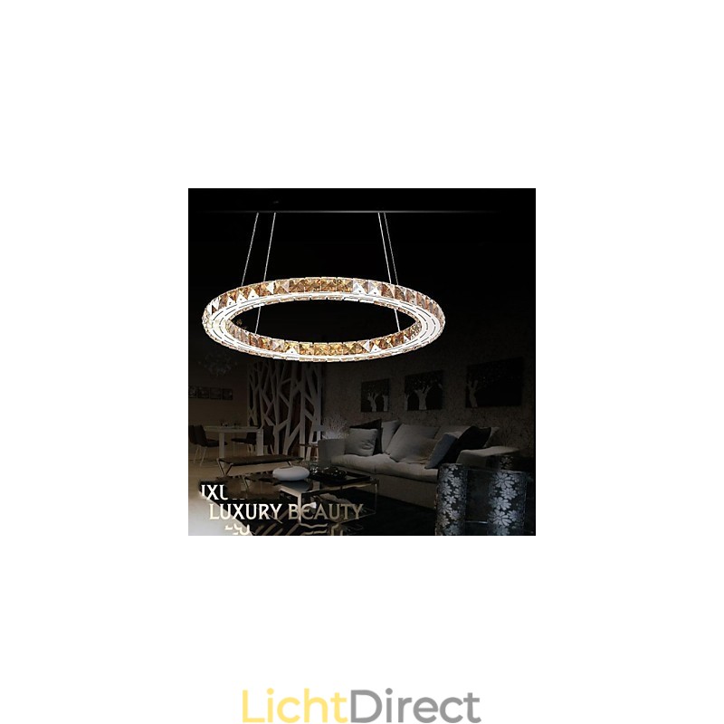 Kristallen hanglamp Verlichtingslampen Moderne armaturen Amber K9 Kristal Ronde Enkele Ring 30CM