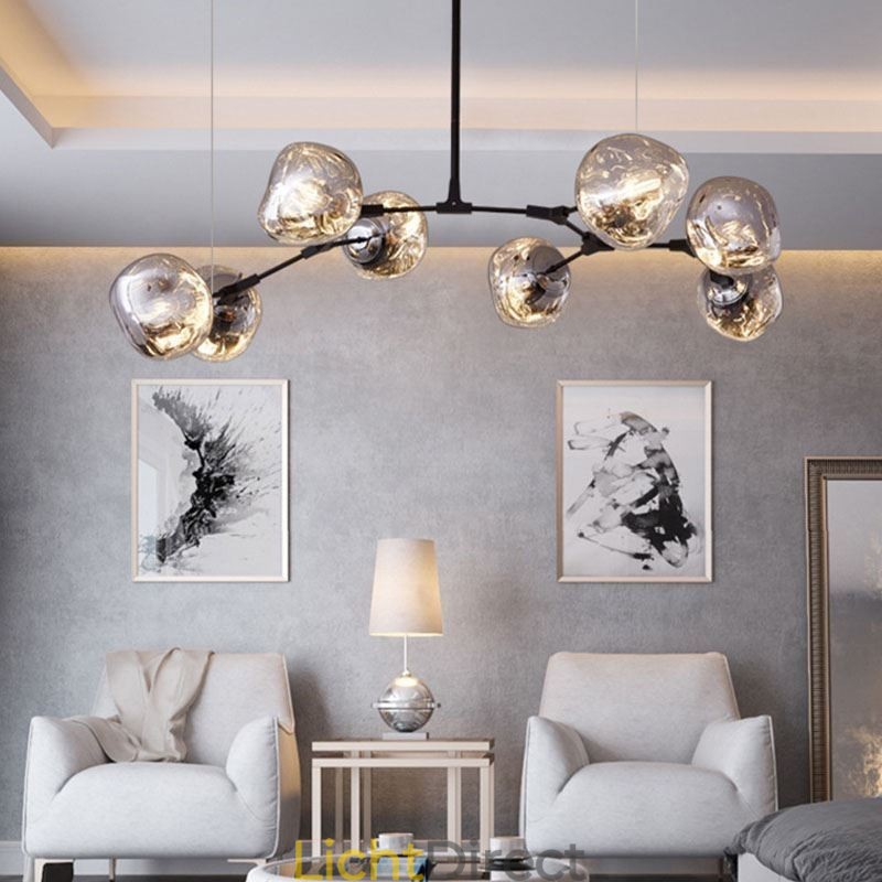 Nordic Plafondlamp Moderne Gegalvaniseerde Glas-in-lood Lampenkap Hanglamp