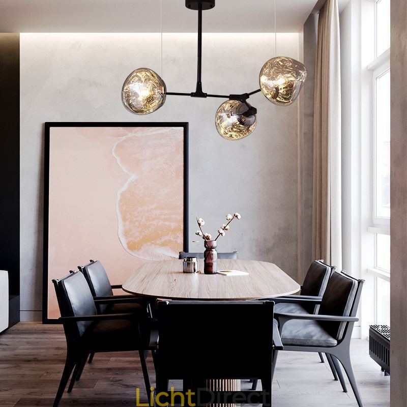 Nordic Plafondlamp Moderne Gegalvaniseerde Glas-in-lood Lampenkap Hanglamp