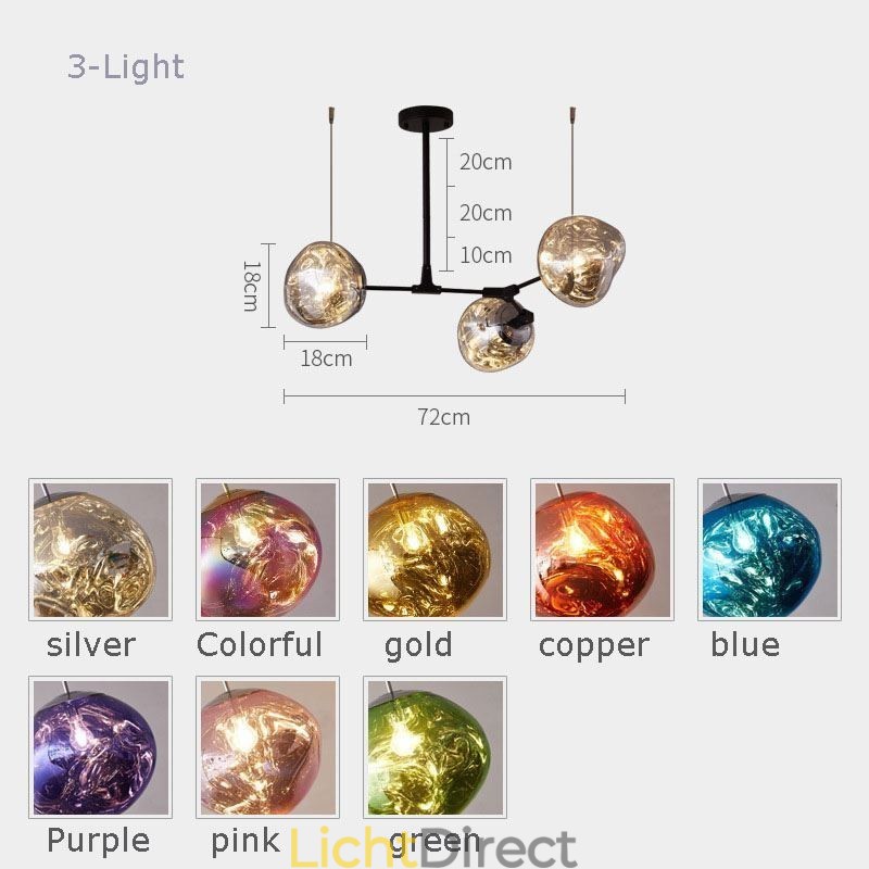Nordic Plafondlamp Moderne Gegalvaniseerde Glas-in-lood Lampenkap Hanglamp