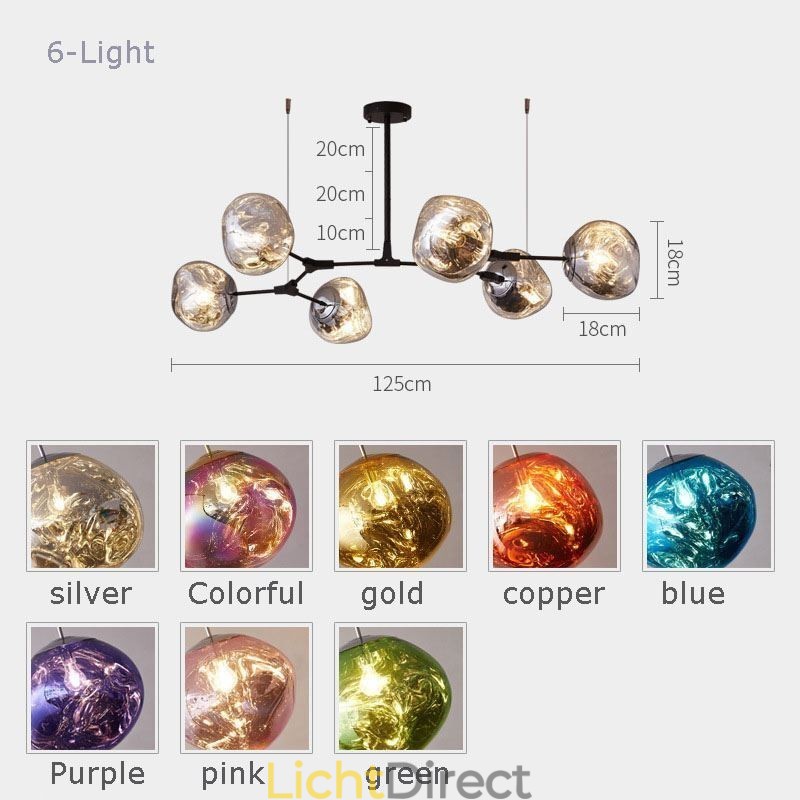 Nordic Plafondlamp Moderne Gegalvaniseerde Glas-in-lood Lampenkap Hanglamp