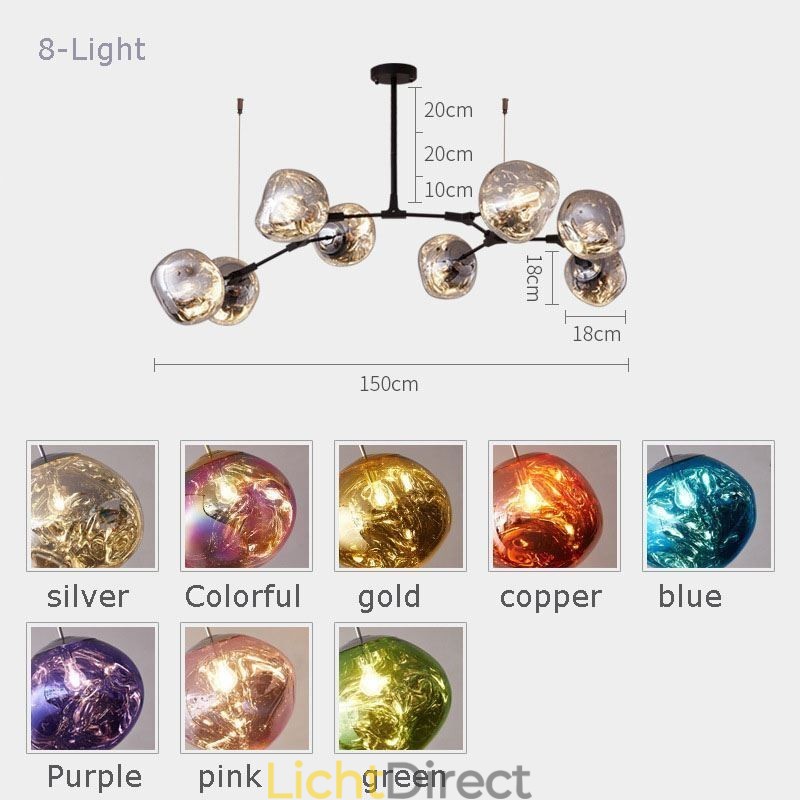 Nordic Plafondlamp Moderne Gegalvaniseerde Glas-in-lood Lampenkap Hanglamp