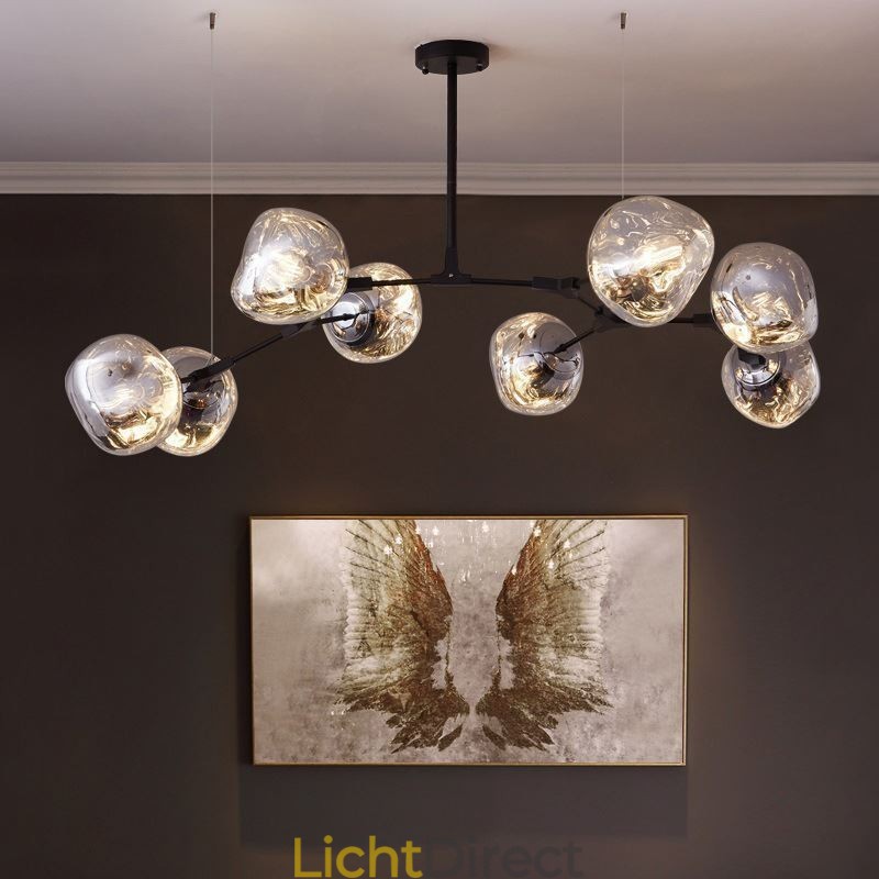 Nordic Plafondlamp Moderne Gegalvaniseerde Glas-in-lood Lampenkap Hanglamp