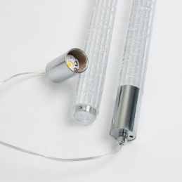 Hanglamp Chroom Kristal Kolom Cluster Plafondlamp