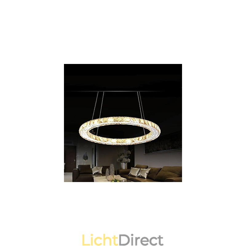 Kristallen hanglamp Verlichtingslampen Moderne armaturen Amber K9 Kristal Ronde Enkele Ring 30CM