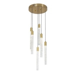Hanglamp Koper Kristal Kolom Cluster Plafondlamp