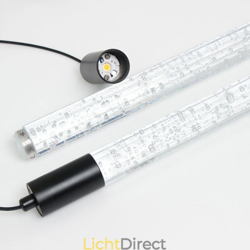 Hanglamp Zwarte Kristallen Kolom Cluster Plafondlamp