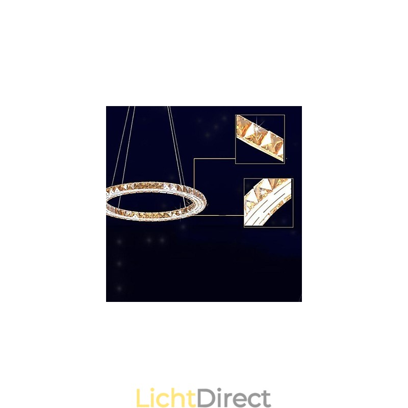 Kristallen hanglamp Verlichtingslampen Moderne armaturen Amber K9 Kristal Ronde Enkele Ring 30CM