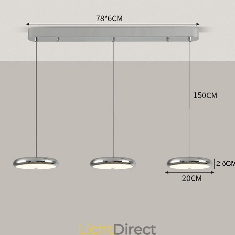 Plafondlamp met drie koppen en hanglamp