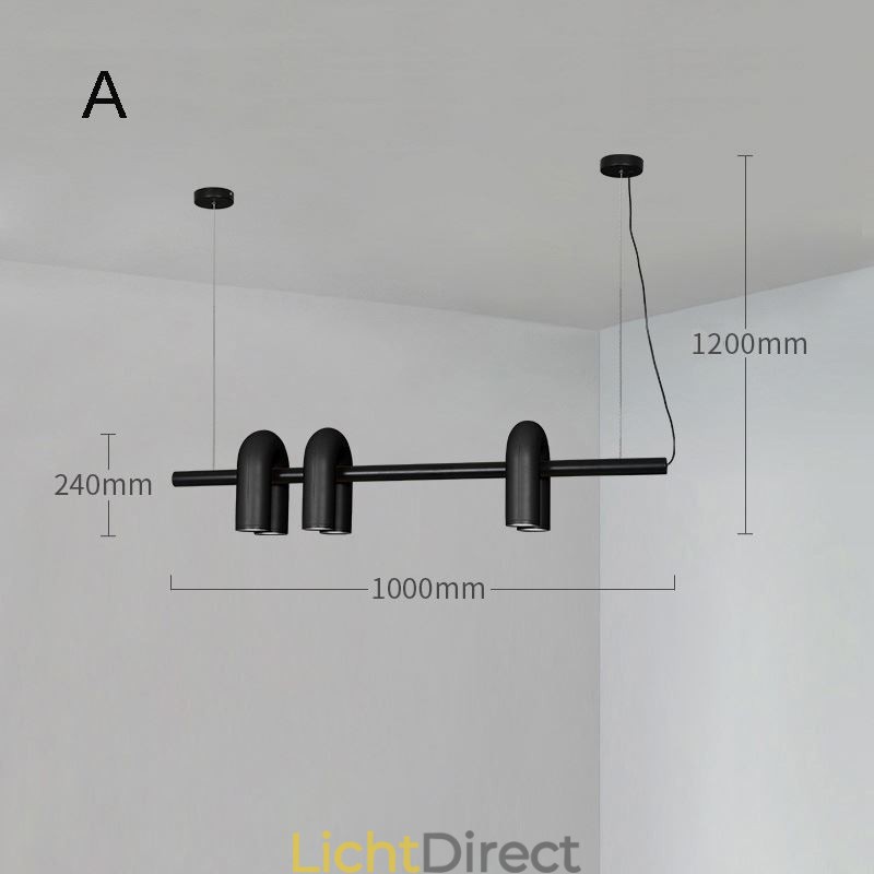 Plafondlamp Smeedijzer U-vormige hanglamp 90 Draaibare kap