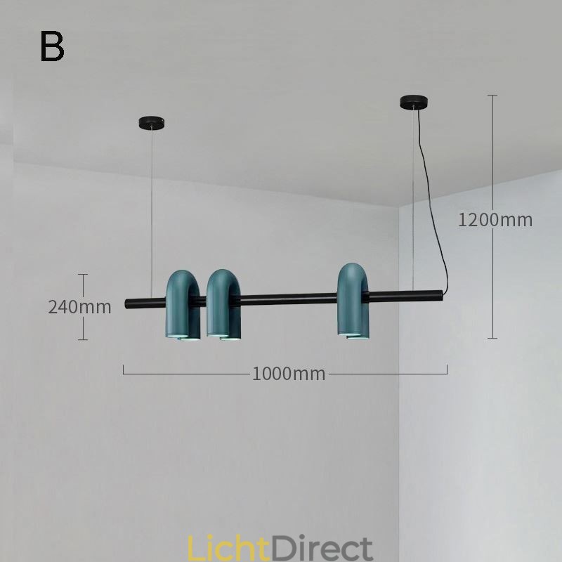 Plafondlamp Smeedijzer U-vormige hanglamp 90 Draaibare kap
