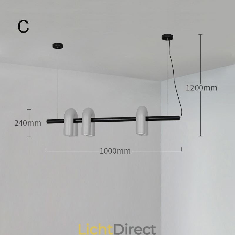 Plafondlamp Smeedijzer U-vormige hanglamp 90 Draaibare kap