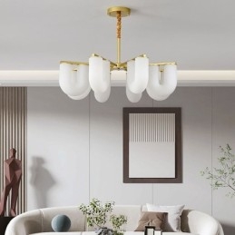 U-vormige kroonluchter Franse crèmekleurige hanglamp