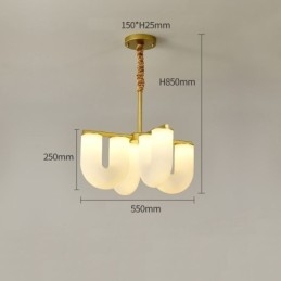 U-vormige kroonluchter Franse crèmekleurige hanglamp