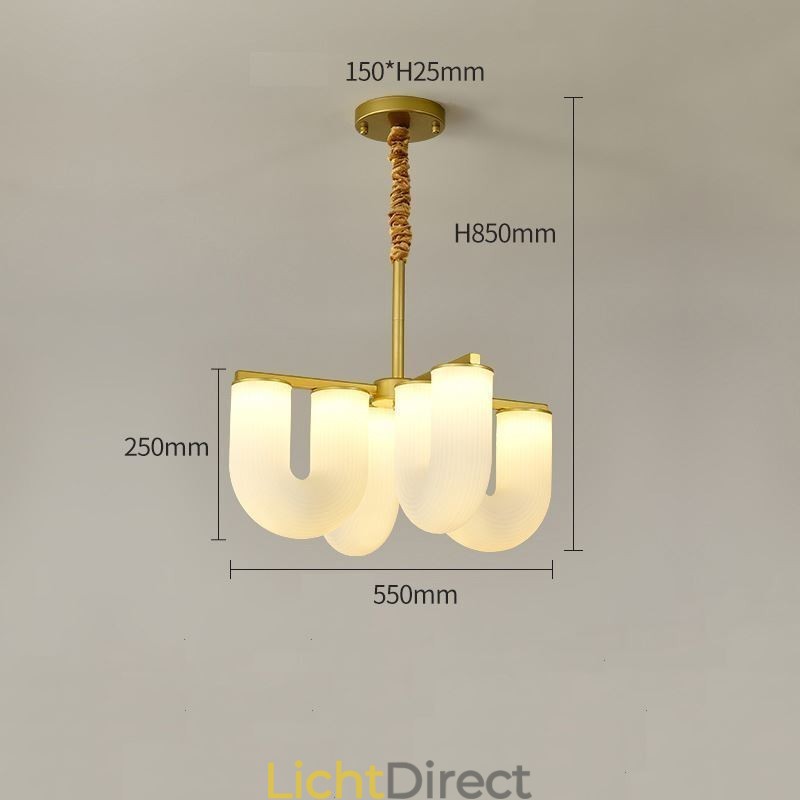 U-vormige kroonluchter Franse crèmekleurige hanglamp