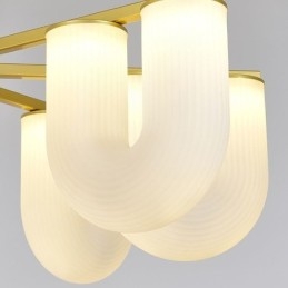 U-vormige kroonluchter Franse crèmekleurige hanglamp