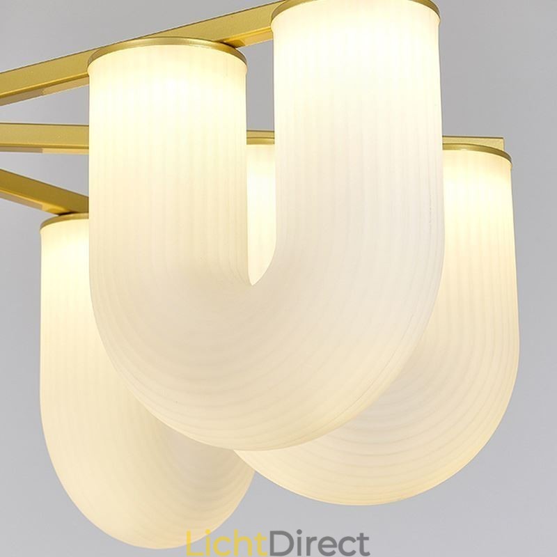 U-vormige kroonluchter Franse crèmekleurige hanglamp