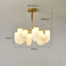 U-vormige kroonluchter Franse crèmekleurige hanglamp