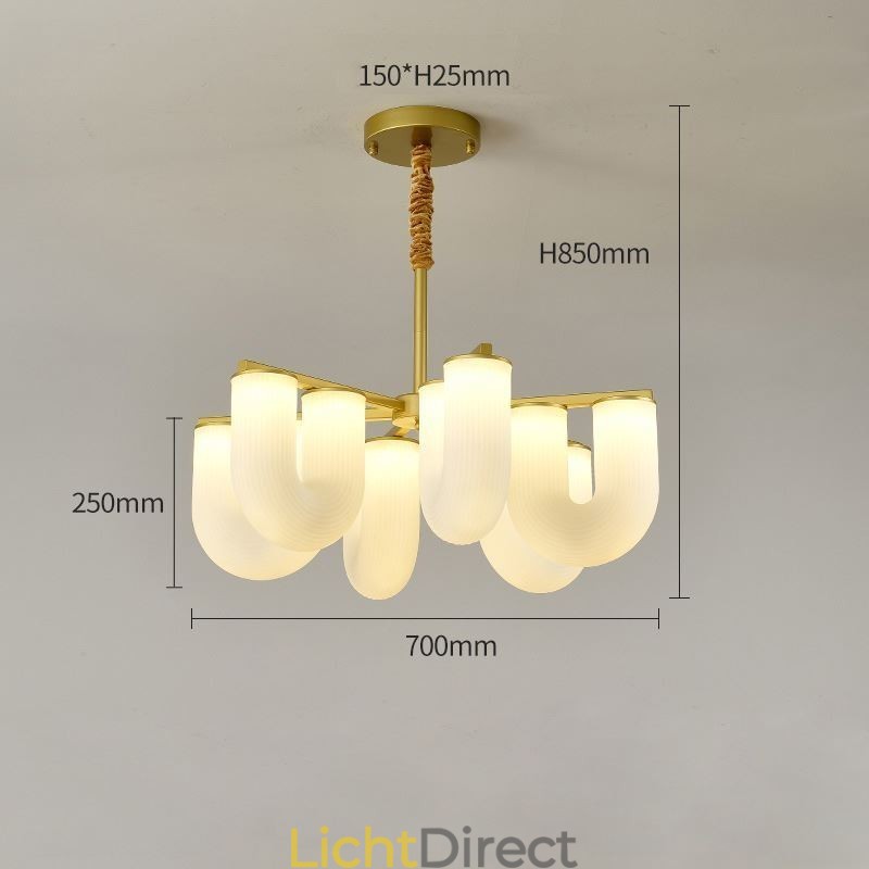 U-vormige kroonluchter Franse crèmekleurige hanglamp