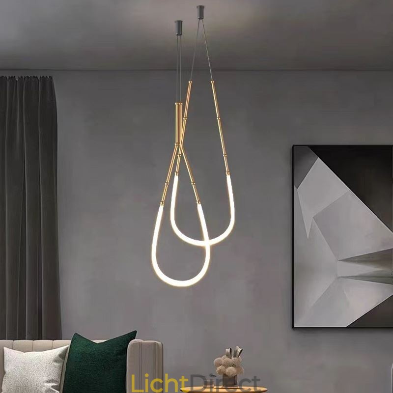 Hanglamp Creative Line Bamboe Plafondlamp Zwart Goud
