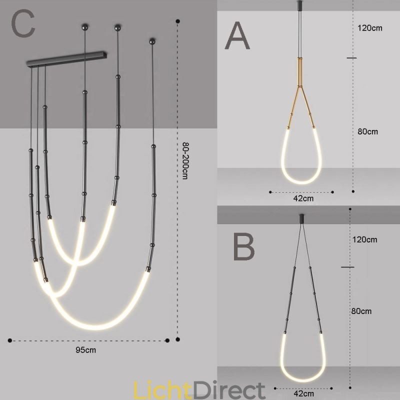 Hanglamp Creative Line Bamboe Plafondlamp Zwart Goud