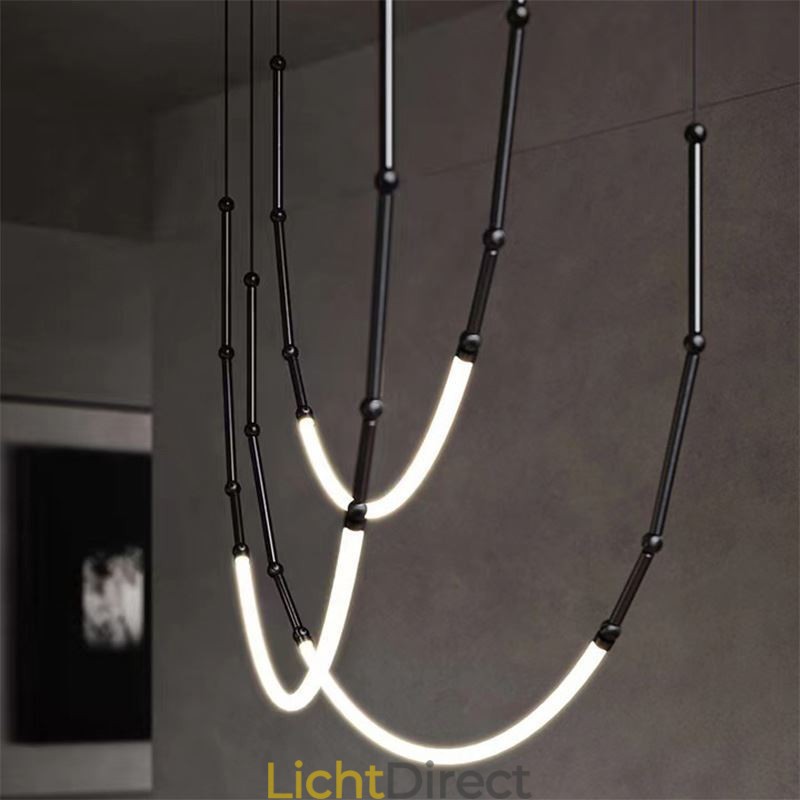 Hanglamp Creative Line Bamboe Plafondlamp Zwart Goud