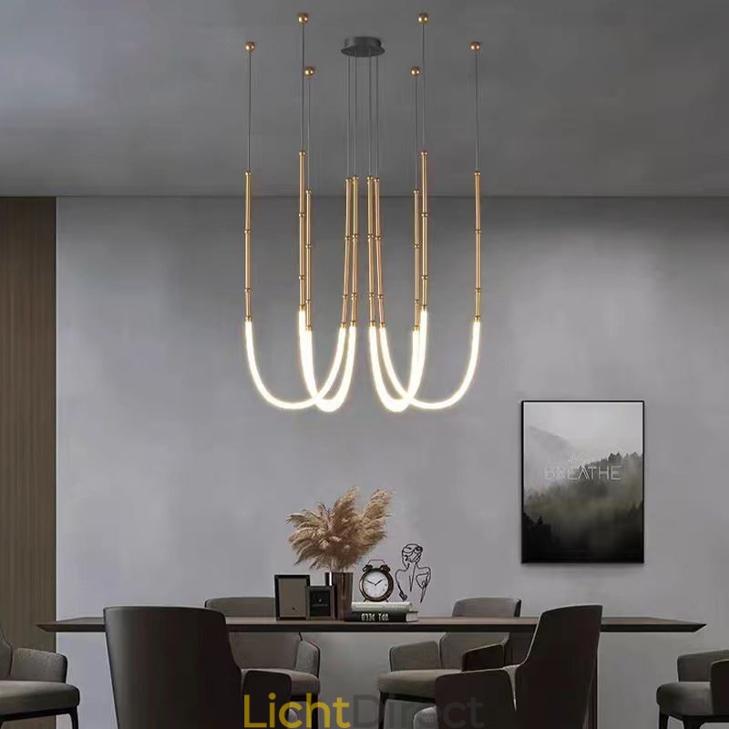 Plafondlamp Creative Line Bamboe Hanglamp Zwart Goud