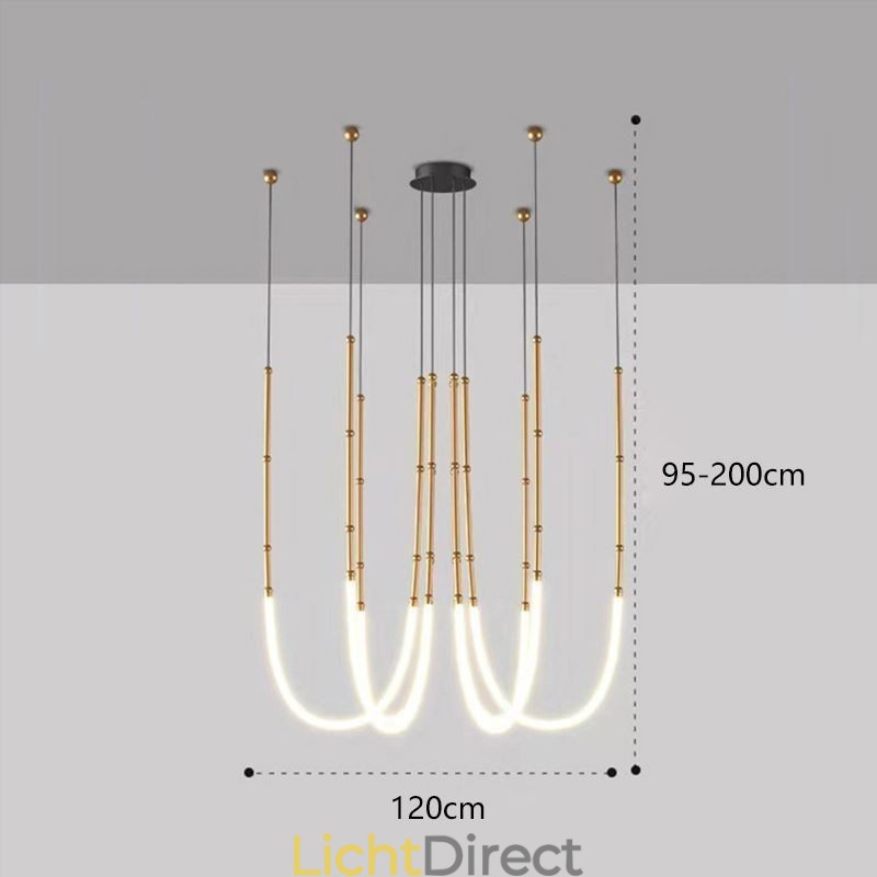 Plafondlamp Creative Line Bamboe Hanglamp Zwart Goud