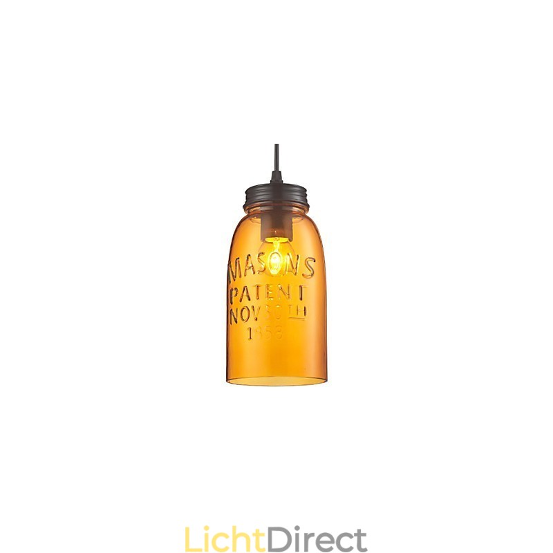 Hanglamp 1 licht Italië stijl transparant galvaniseren