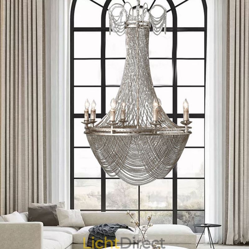 Aluminium ketting hanglamp creatieve lamp luxe kwast decoratieve lamp goud zilver
