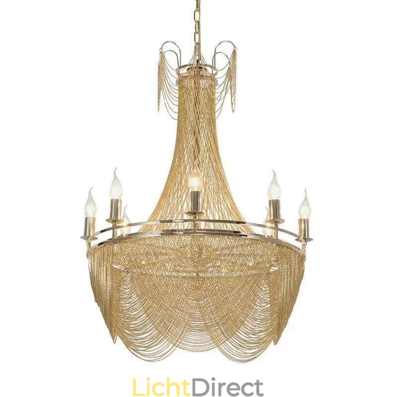 Aluminium ketting hanglamp creatieve lamp luxe kwast decoratieve lamp goud zilver