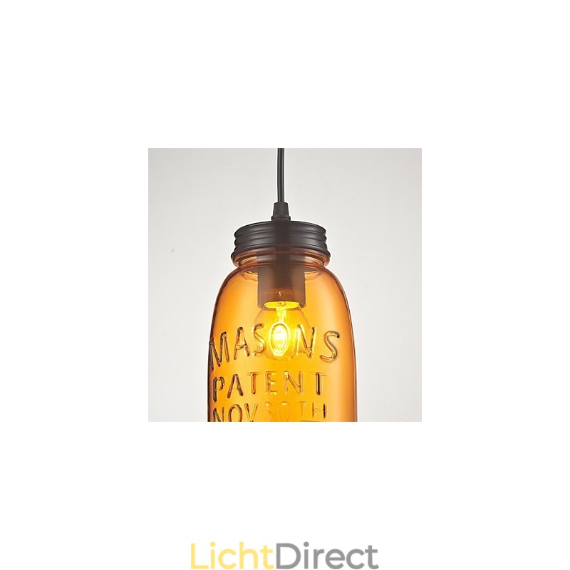 Hanglamp 1 licht Italië stijl transparant galvaniseren