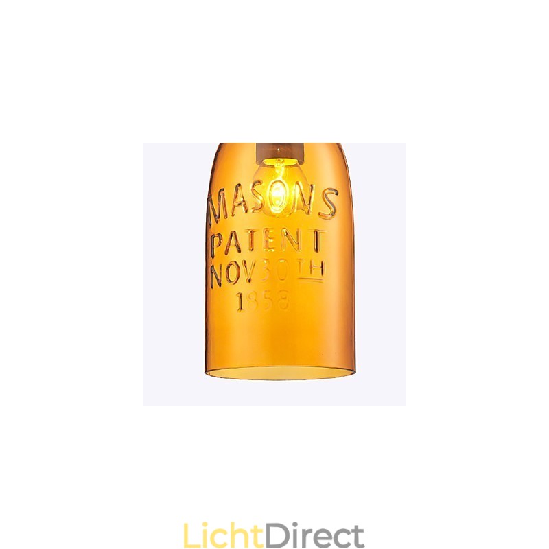 Hanglamp 1 licht Italië stijl transparant galvaniseren