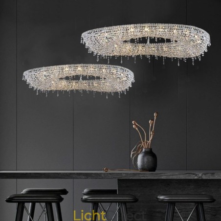 Kristallen hanglamp moderne luxe ovale plafondlamp Kristallen hanglamp moderne luxe ovale plafondlamp
