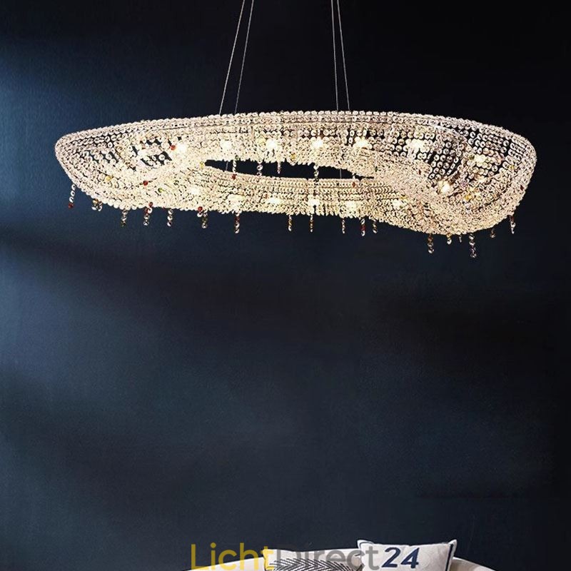 Kristallen hanglamp moderne luxe ovale plafondlamp