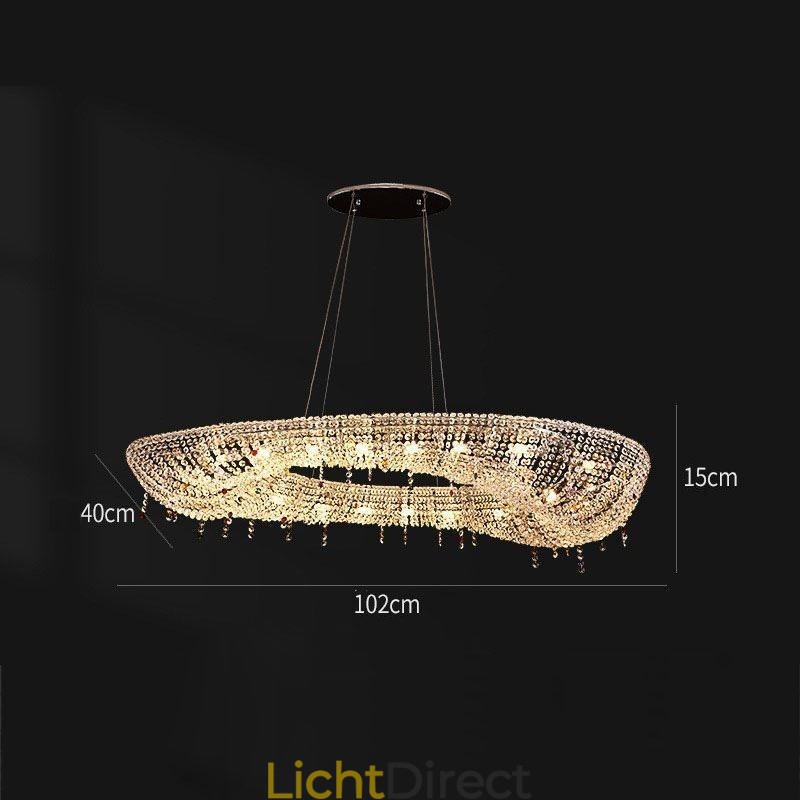 Kristallen hanglamp moderne luxe ovale plafondlamp