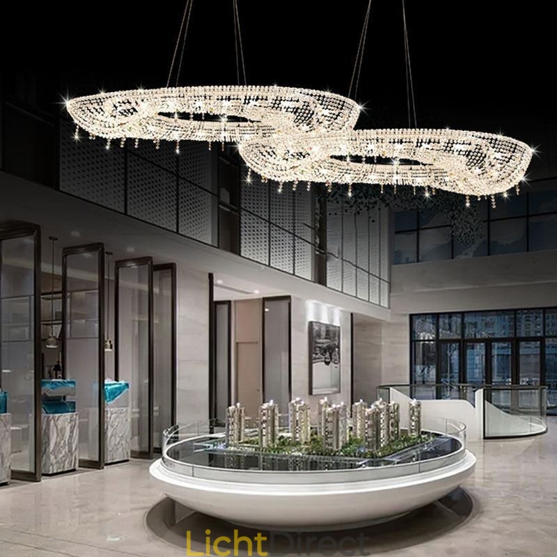 Kristallen hanglamp moderne luxe ovale plafondlamp
