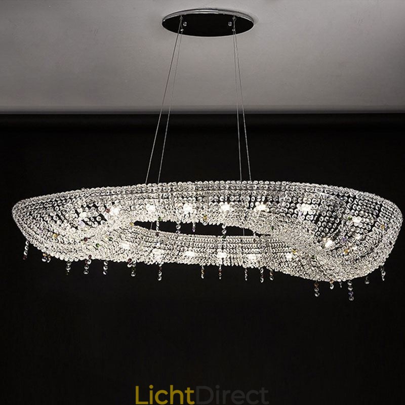 Kristallen hanglamp moderne luxe ovale plafondlamp