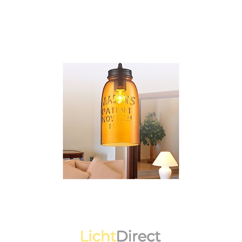 Hanglamp 1 licht Italië stijl transparant galvaniseren
