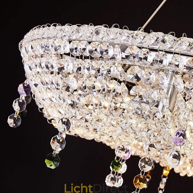 Kristallen hanglamp moderne luxe ovale plafondlamp