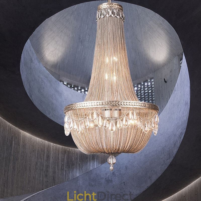 Kwast Hanglamp Retro Amerikaanse Duplex Aluminium Ketting Plafondlamp