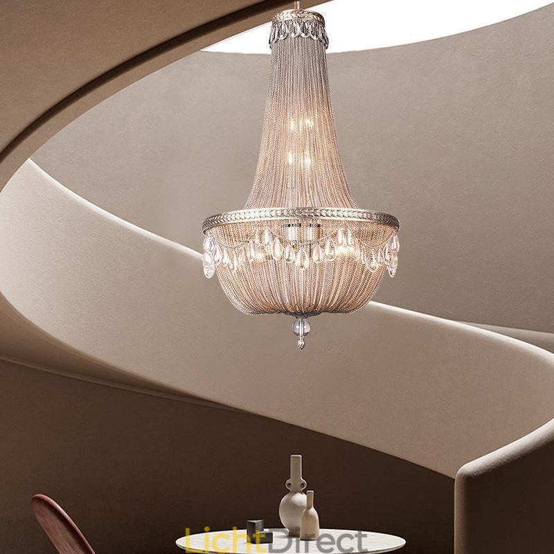 Kwast Hanglamp Retro Amerikaanse Duplex Aluminium Ketting Plafondlamp