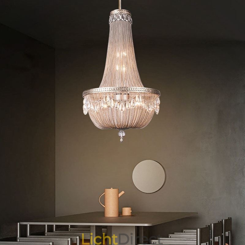 Kwast Hanglamp Retro Amerikaanse Duplex Aluminium Ketting Plafondlamp